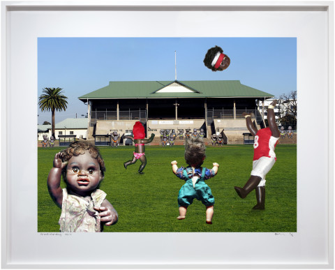 Destiny Deacon Grandstanding, 2017; lightjet print; 102 x 127 cm; (framed); Edition of 5 + 2 APs; enquire