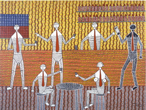 Robert Campbell Jnr The Dog Tag, 1987; acrylic on canvas; 91 x 120 cm; enquire