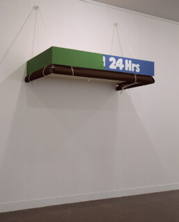 Callum Morton 24 hrs, 1995; wood, canvas, rope, paint, steel; dimensions variable; enquire
