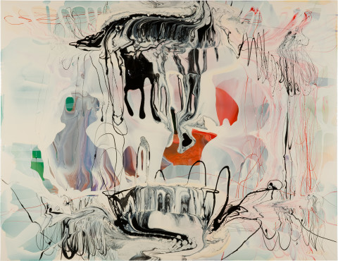 Dale Frank Albizia Julibrissin Wacky Fluffy, 2011; varnish on canvas; 200 x 260 cm; enquire