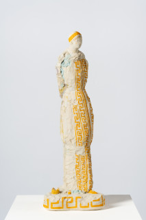 Linda Marrinon Charlemagne, 2025; tinted and painted plaster; 70 x 25 x 18 cm; enquire