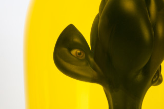 Patricia Piccinini Helmed Spirit of Determination, 2026; glass, resin, brass, concrete; 52 x 30 x 28 cm; enquire