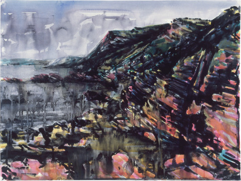 Mandy Martin Drawing for Coastal Landscape 1, 1985; pigment, enamel paint on arches paper; 56.5 x 75.6 cm; enquire