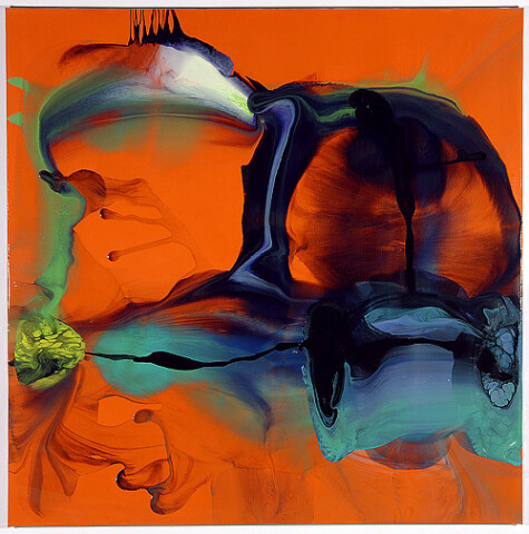 Dale Frank 12. The Unattended Funeral colours only in your head when you stare into the glare of the lone Sun, 2007; varnish on canvas; 200 x 200 cm; enquire