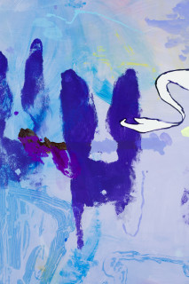 Tom Polo legs, lungs (detail), 2026; acrylic and Flashe on polycotton; 213 x 198 cm; enquire
