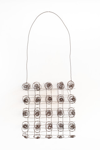 Lorraine Connelly-Northey Narrbong, 2019; CONNL - 0018; burnt bed spring wire; 200 x 90 x 24 cm; enquire