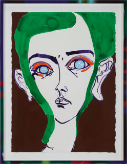 Del Kathryn Barton bared the moment, 2019; gouache on paper, hand finished frame; 87 x 67.5 cm; enquire