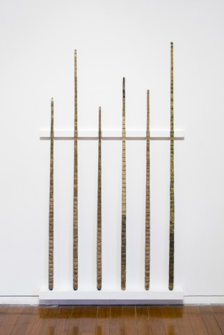 Hany Armanious Literature review (pool cues from 'Year of the Pig Sty'), 2007; epoxy, pigment; 161 x 90 x 3.5 cm; enquire