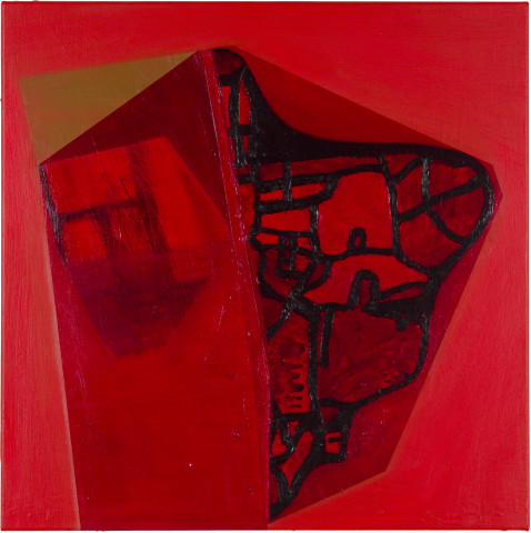 Gareth Sansom Red profile, 2011; oil and enamel on linen; 61 x 61 cm; enquire
