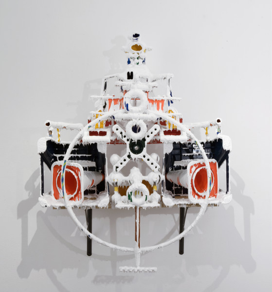 Teppei Kaneuji White Discharge (Built-up Objects #24), 2013; found objects, resin, glue