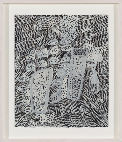 Nyapanyapa Yunupiŋu Maypal, 2017; 68-17; earth pigments on paper; 57.5 x 49.5 cm; more info; enquire