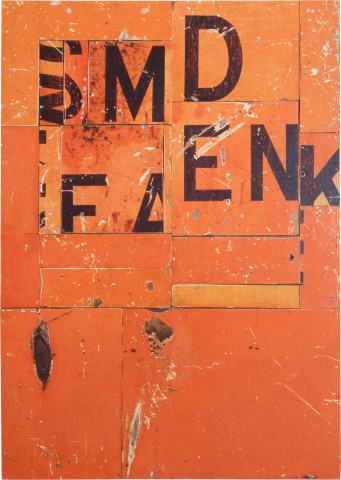 Rosalie Gascoigne Billboard, 1992-93; retro-reflective roadsign on craftboard; 100 x 71.5 cm; enquire