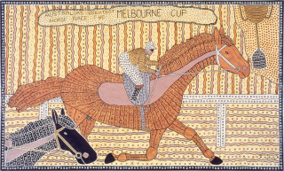 Robert Campbell Jnr Melbourne Cup, 1989; acrylic on canvas; 122 x 203 cm; enquire