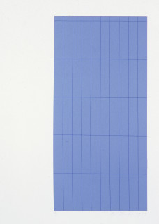 Robert Jacks Blue Grid, 1974; silkscreen print; sheet 66 x 51 cm, image 52.8 x 25.4 cm; enquire