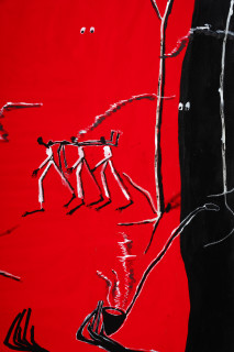 Mia Boe Bogimbah Creek Mission (detail), 2026; acrylic on linen; 120 x 224 cm; enquire