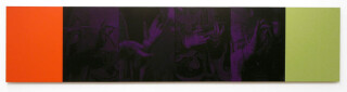 Lindy Lee Nine Heavens, Nine Earths, 2006; acrylic on boards, archival inks on pure cotton photorag
; 6 panels, 40.5 cm x 180cm; enquire