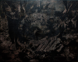 Daniel Boyd Untitled (VCD), 2011; oil and archival glue on linen
; 183 x 230 cm; enquire