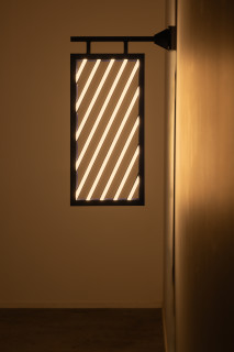 Callum Morton City Lights #5, 2026; steel, 2Pac polyurethane, lights; 89.5 x 50.5 x 12 cm; enquire