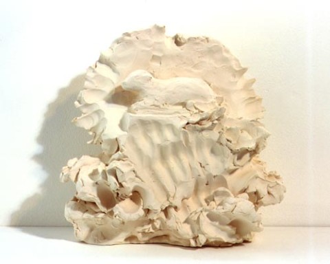 Linda Marrinon Gravestone of Georgie Day, Melbourne, 1998; from the series Sculpture For The Home; White terracotta; 30 x 31 x 15 cm; enquire