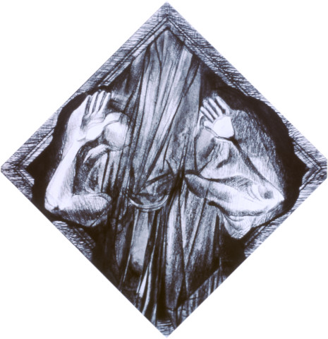 Heather Dorrough Square Drawing, 1985; charcoal on paper; 100 x 100 x 42 cm; enquire