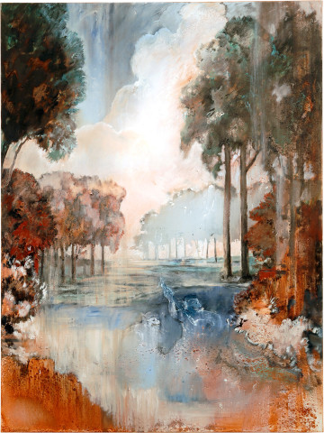 Mandy Martin Salvadoresque 5, 2006; ochre, pigment and oil on linen; 180 x 135 cm; enquire