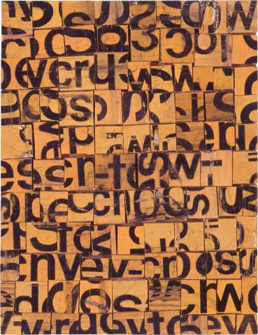 Rosalie Gascoigne Honey Bee 1, 1992; sawn / split soft drink crates on plywood; 39.4 x 30.5 cm; enquire