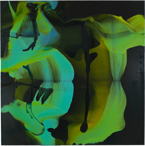 Dale Frank Phlomis Fruticosa Pennisetum the Gabella Glacial Period, 2008; varnish on canvas; 200 x 200 cm; enquire