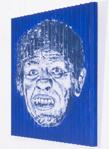 Maria Kozic MASTER, Dr Jeckyll and Mr Hyde (right side view), 1986; acrylic on wood; 80 x 80 cm; enquire