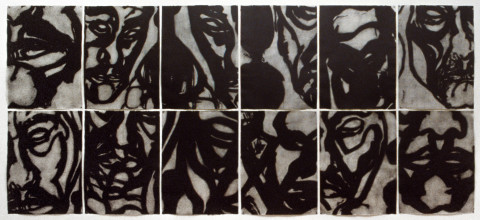 Mike Parr Cubania I, 1991; liftground aquatint etching from steel; 214 x 468 cm; enquire