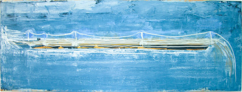 John Firth-Smith Breakwater, 2002; oil on linen; 2ft 6in x 6ft 7in; enquire