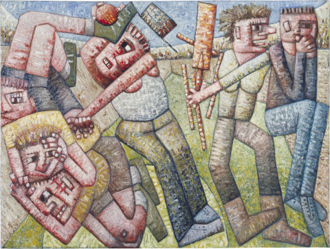 Keith Looby Patriots' Game, 1982; oil on canvas; 244 x 152 cm; enquire