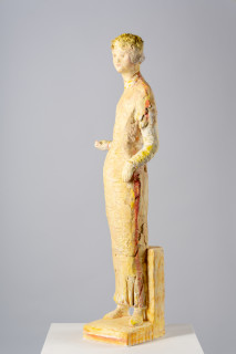 Linda Marrinon Summer, 2025; painted plaster and hessian; 100 x 28 x 24 cm; enquire