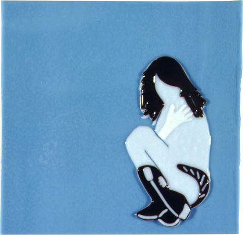 Kathy Temin Frozen Moment: Posing, 10, 2002; fused glass; 31 x 31 cm; enquire