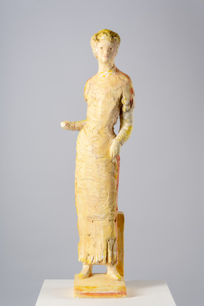 Linda Marrinon Summer, 2025; painted plaster and hessian; 100 x 28 x 24 cm; enquire