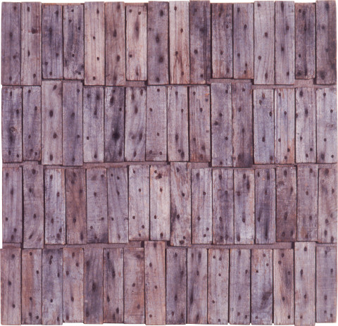 Rosalie Gascoigne Sleeper, 1992; sawn / split soft drink crates on plywood; 74 x 77 cm; enquire