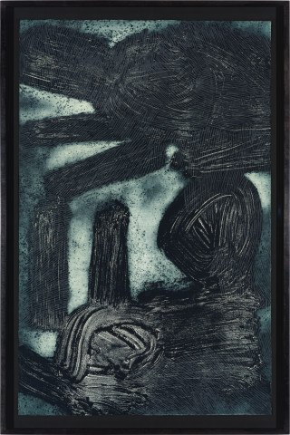 Nyapanyapa Yunupiŋu Djulpan, 2019; 3938-19; collagraph on Hahnemuhle; 109 x 72 cm; Edition of 20; more info; enquire