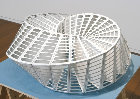 James Angus Palazzo della Civilta Italiana, 2001; laser cut cardboard; 45 cm high x 95 cm diameter; Edition of 5; enquire