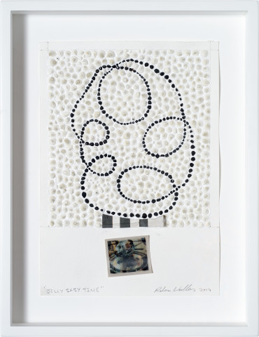 Rohan Wealleans Jelly Baby Time, 2014; paint on paper, found lenticular print; 29.5 x 21 cm; enquire