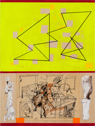 Gareth Sansom History, 2021; mixed media on plywood; 80 x 60 cm; more info; enquire