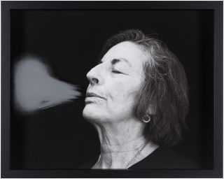 Julie Rrap Blow Back #27, 2018; digital print and handground glass; 52 x 64 cm; Edition of 3 + AP 1; enquire