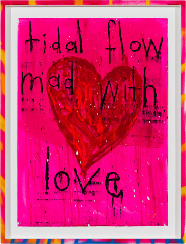 Del Kathryn Barton tidal flow mad with love, 2021; oil pastel, oil stick and gouache on handmade paper, hand finished frame; 90 x 68.5 cm; more info; enquire