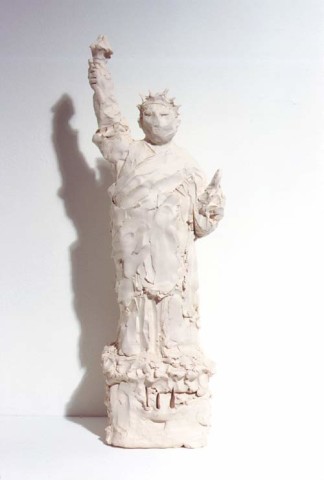 Linda Marrinon Statue of Free Speech after Statue of Liberty, 1998; from the series Sculpture For The Home; Plaster; 52.5 x 16 x 16 cm; enquire