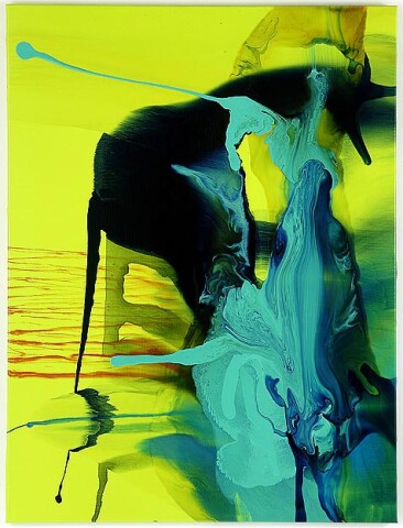 Dale Frank 25. The Unattended Funeral caring too much what people will think when you're dead, 2007; varnish on canvas; 160 x 120 cm; enquire