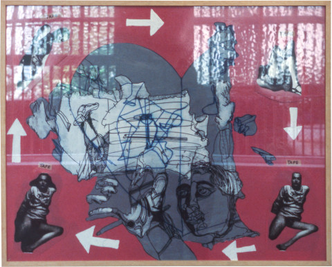 Gareth Sansom Pink performance, 1976; mixed media on cardboard; 82 x 102 cm; enquire