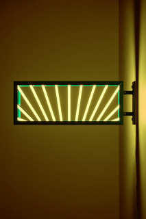 Callum Morton City Lights #4, 2026; steel, 2Pac polyurethane, lights; 30 x 83 x 15 cm; enquire