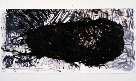 Mike Parr Werner Von Braun (Alchemy and Death), 1987; acrylic, girault pastel & charcoal on canvas; enquire