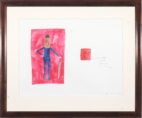 Jenny Watson Study for Mrs Peel, 2003; gouache on Waterford watercolour paper; 81 x 97cm (framed); enquire