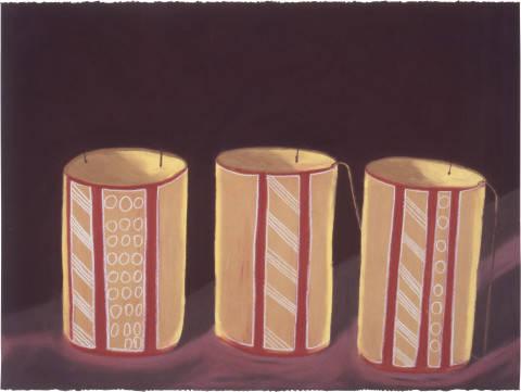 Fiona Foley Ramingining Dilly Bags, 1988; pastel on paper; 56.5 x 76.5 cm; enquire