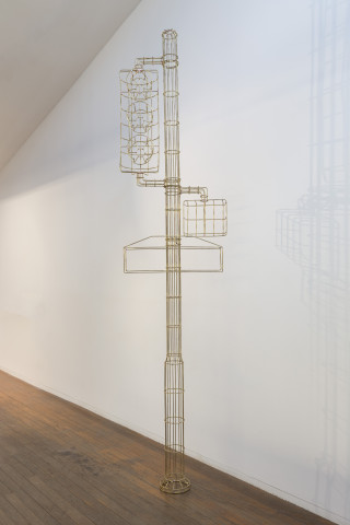 Marley Dawson Public furniture - Broad and Arch (light/ladder), 2018; brass, silver solder; 303 x 68 x 30 cm; Enquire