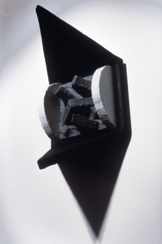 Hilarie Mais A. Exec, 1984; from the series Dialogue; timber and surface media; 40 x 22 x 22 cm; enquire